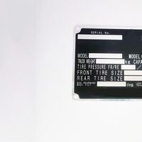 Plaque signalétique vierge en aluminium et métal de style Art déco pour chariot élévateur avec logo numéroté imprimé