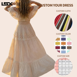 <span class=keywords><strong>Robe</strong></span> <span class=keywords><strong>longue</strong></span> d'été <span class=keywords><strong>blanche</strong></span> personnalisée pour femme, style vintage, broderie française, dos nu, imprimé floral, bretelles fines - Product Image 2