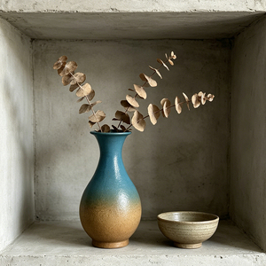 Vase à fleurs Metaluxe Regal Majestic Bloom en aluminium doré martelé, fait main, écologique, élégant, style côtier, centre de table en céramique - Product Image 1