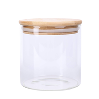 Pot de conservation en verre borosilicate classique de 700 ml avec couvercle en bambou, logo personnalisé, écologique, recyclable, multifonctionnel pour le stockage des aliments