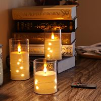 Lilin LED Tanpa Api TSINYE dengan Lampu String Berkelap-kelip untuk Dekorasi Pernikahan, Pesta, Hotel, Lampu Hias