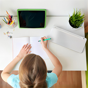 <span class=keywords><strong>Organisateur</strong></span> de <span class=keywords><strong>bureau</strong></span>, tableau blanc effaçable à sec, support de clavier pour ordinateur, petit tableau blanc de <span class=keywords><strong>bureau</strong></span> en verre avec rangement - Product Image 5