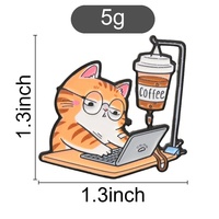 Broche en émail humoristique « Chat de Travail» pour veste, sac à dos et tenue décontractée – Accessoire de mode et de décoration