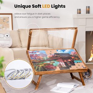 <span class=keywords><strong>Table</strong></span> et plateau de <span class=keywords><strong>puzzle</strong></span> avec lumière LED, pieds pliants, modèle JE-P-008 - Product Image 2