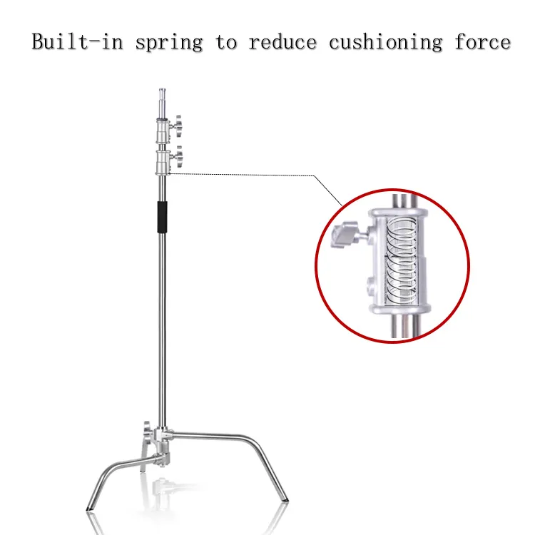 Soporte de acero inoxidable de 3,3 m, soporte resistente C sin brazo para luz de fotografía