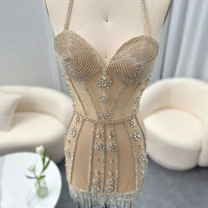 Jancember Rm114 Sexy Halter Kwastje Strass <span class=keywords><strong>Prom</strong></span> Avondfeest Jurken Voor Dames - Product Image 5