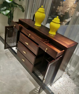 Buffet laqué simple et élégant avec une surface en plaque brillante <span class=keywords><strong>de</strong></span> 12 mm, parfait pour le salon et la salle à manger. - Product Image 5