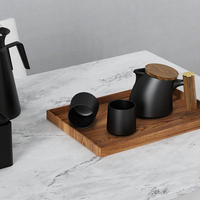 Théière en céramique de luxe écologique personnalisée Infuseur en acier inoxydable avec couvercle en bois Style minimaliste scandinave Capacité de 600ml