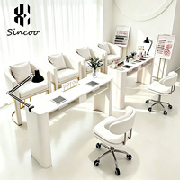 Table de manucure professionnelle de luxe en bois avec collecteur de poussière, poste de travail pour technicien de manucure et spa des ongles