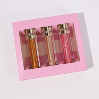 Kit de brillant à lèvres transparent et pailleté, produit vegan, sans cruauté envers les animaux, vente en gros