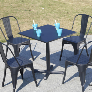 Awt007b Kim Loại 70Cm Bàn Vuông Và Nhôm Nhựa Gỗ Ghế 4 Người Cho Ngoài Trời Vườn Cà Phê Cửa Hàng Giải Trí Đồ Nội Thất - Product Image 1
