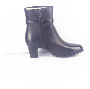 Zapatos de Vestir de Invierno para Mujer, Parte Superior de Cuero Genuino, Tacón de 6 cm, Cierre de Cremallera, Suela de Goma, Zapatos Elegantes de Oficina - Product Image 5