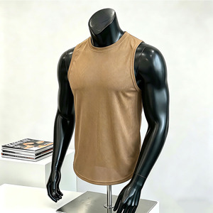 Black <b>Mesh</b> <b>Men</b> Tank <b>Top</b> Sleeveless Sports Vest Fitness Training Customizable Logo - Product Image 4
