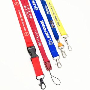 Wholesales Custom Design Dye Polyester Safety Sublimation Printing Logo Neck Key Chain Nylon Lanyard Card Holder With Hook Lanya
