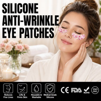 Masque pour les yeux en silicone réutilisable imprimé sur mesure, lavable, anti-rides, patchs pour les yeux secs et mixtes, marque privée