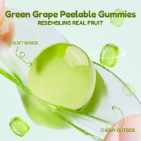 Kooday 3d Peelable Gummy Fruit Gemaakt Met Echt Vruchtensap Snoep Gelei Groene Druif Peelable Gummy Snoep