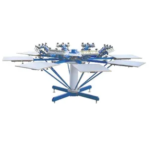 Manual 8 Color 8 Station Textile Screen Printing Machine Automatic Electric Screen Guard Printing Machine