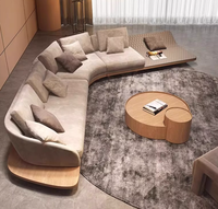 Ensemble de Canapés, Fauteuils Trône et Ottomans sur Mesure, de Luxe, Qualité Commerciale pour Hall d'Hôtel, en Cuir Véritable Moderne pour Appartement et Salon