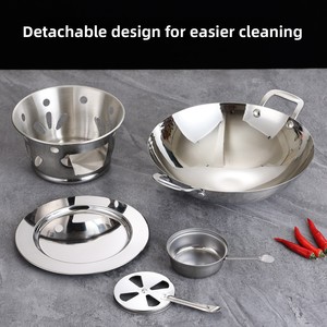 Nuovo Set Padella Paella in Acciaio Inossidabile 2026, Spessa e Staccabile, Compatibile con <span class=keywords><strong>Gas</strong></span> e Induzione - Product Image 3