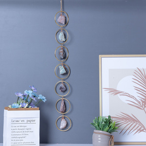 <strong>Wholesale</strong> High Quality Natural <strong>Raw</strong> Gemstones Hanging Ornament 7 Chakra Quartz Healing <strong>Crystals</strong> Wall Hanging Decor SC003 - Product Image 3