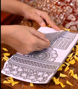 Pochoirs autocollants pour le henné, découpés à la <span class=keywords><strong>main</strong></span>, style islamique arabe, pour <span class=keywords><strong>mariage</strong></span>, 42*57cm, avec film protecteur - Product Image 3