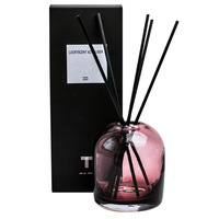 Bouteille diffuseur d'arômes d'huiles essentielles décorative vide personnalisée, transparente, bleue et rose, style français, pour la maison, vente en gros de luxe