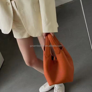 Sac à main de luxe pour <span class=keywords><strong>femme</strong></span> en cuir véritable de style italien, sac seau classique en cuir véritable pour femmes - Product Image 5