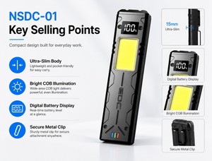 Potente Mini Torcia LED COB con 7 Modalità, Ricarica USB, Clip Magnetica Posteriore per Emergenze - Product Image 4