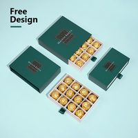 Boîte cadeau en papier de luxe avec logo personnalisé, recyclable, pour chocolat, avec séparateurs, finition mate, couvercle rabattable