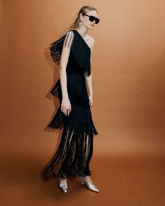 エレガントなヴィンテージミディ丈高級ファッションタッセルフリンジガウン、パーティー、イブニング、プロムドレス卸売 - Product Image 2