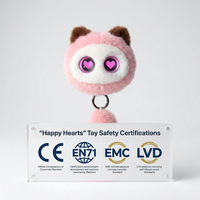 Porte-clés électronique en peluche ChatGPT Cœur Rose avec lentille lumineuse émotionnelle, chat décontracté multilingue, accepte le service de personnalisation en usine