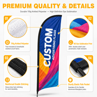 Drapeau publicitaire personnalisé en forme de plume, impression haute définition, tout design, taille personnalisée, OEM, ODM, logos personnalisables, bannières publicitaires en gros