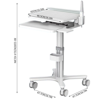 Chariot de table pour ordinateur portable médical pour usage en clinique dentaire et en salon de beauté, support mobile pour scanner oral pour cliniques et hôpitaux, fabriqué en matériaux médicaux