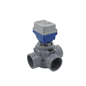 motorized 3-way valve SS304 half embedded PPO shaft used in Swimming Pool Spa Systems Industrial Process Control.