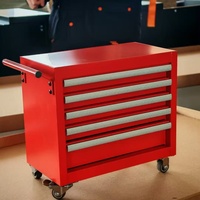 Mini boîte à outils rouge à 5 tiroirs Rangement pratique pour petits outils et équipements