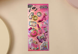 Pegatinas Brillantes con Efecto de Movimiento para Niños <span class=keywords><strong>WOWEI</strong></span>, Pegatinas con Efecto de Movimiento para Fiestas de Cumpleaños, Pegatinas Tridimensionales con Arena Fluida Dorada - Product Image 3