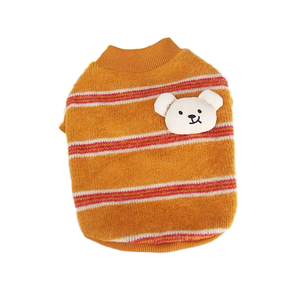 Pulls en laine doublés de polaire respirants rayés mignons pour chats et chiens Gilets chauds pour animaux de compagnie pour Bichon Frisé et petites races - Product Image 1