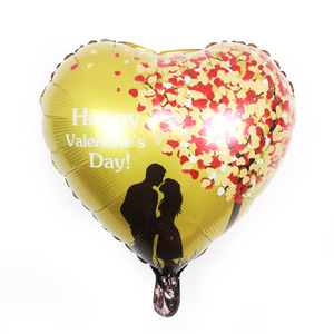 Fabbrica di Huaien 18 pollici felice san valentino palloncino in alluminio a forma di cuore nuovo stile per la decorazione di feste - Product Image 3
