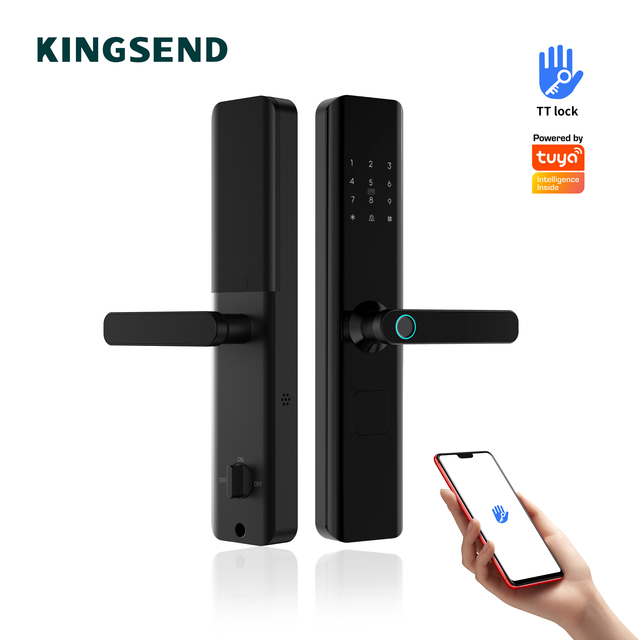 KINGSEND S9 Aluminum Alloy Smart Lock for Hotels WiFi Controlled Fingerprint Recognition App & Code for Wood and Steel Doors