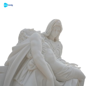Scultura in marmo della Pietà di Michelangelo, statua religiosa <span class=keywords><strong>per</strong></span> chiesa e cappella, scultura in marmo a grandezza naturale della Sacra Famiglia. - Product Image 6
