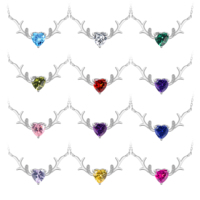 Collier pour femme en argent sterling 925, pendentif en forme de cœur avec zircon, pierre de naissance, cadeau de la Saint-Valentin, bijoux tendance