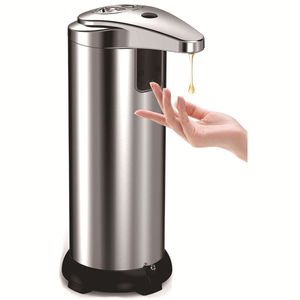Distributeur de savon automatique sans contact en acier inoxydable, machine à savon liquide entièrement automatique, portable, sans fil, électrique - Product Image 1