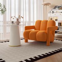 Fauteuil confortable nordique en velours, chaise longue avec éponge haute densité, fauteuil de salon, canapé simple, meuble de salon