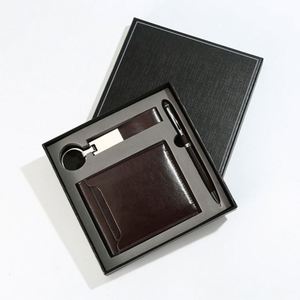 Promotional Office Business Custom logo Giveaway Souvenir Men Wallet Pen Keychain <b>Set</b> Box Corporate <b>Gift</b> <b>Set</b> - Product Image 1