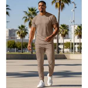 Ensemble de survêtement personnalisé pour homme en 2 pièces, sweat-shirt à manches courtes, pantalon de jogging, tenues de sport - Product Image 2