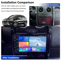 Kit d'accessoires pour tableau de bord Meihua avec écran IPS de 9 pouces, cadre de tableau de bord pour lecteur DVD RENAULT DUSTER, caméra de recul, autoradio, façade