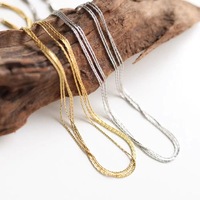 Collier en acier inoxydable plaqué or 18 carats, fil de soie fin multicouche, tendance, non décolorant, vente en gros