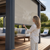 Pergola motorisée en aluminium, gazebo avec toit à lames rétractables, écologique, facile à installer, pour balcon