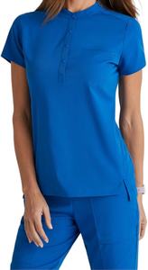Ensemble de blouses médicales pour femmes Grey's Anatomy, en spandex extensible, col à pression directe, uniformes d'hôpital disponibles en gris - Product Image 2
