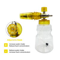 Ensemble de lave-auto transparent avec buse de pulvérisation réglable à haute pression canon à lance en mousse de neige pour le nettoyage de voiture